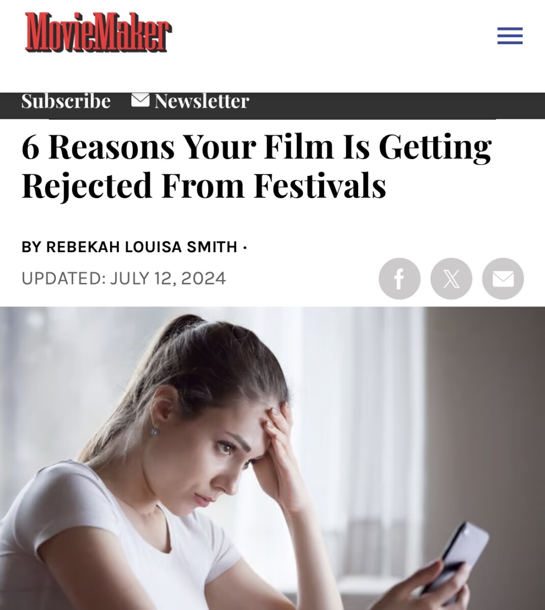 6 Reasons Your Film Is Getting Rejected From Festivals